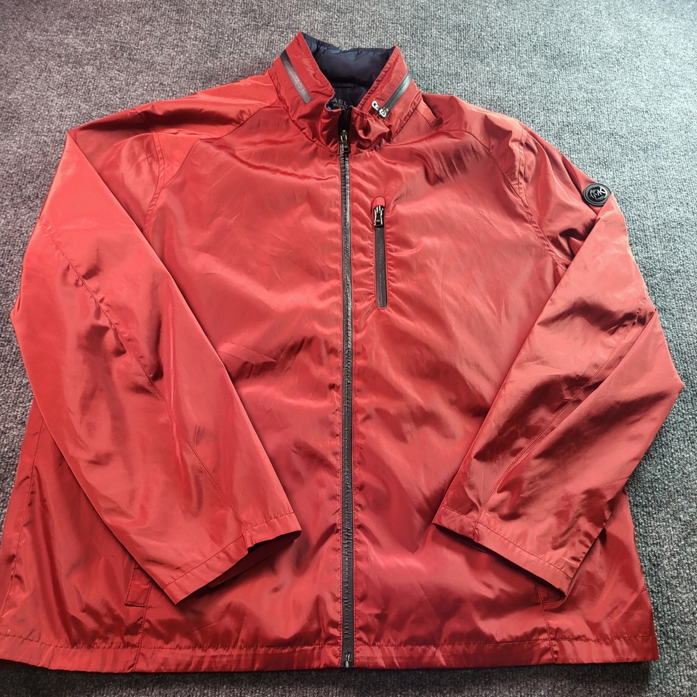 Michael Michael Kors Mens Red Packable Full Zip‎ Jacket Lightweight XXL